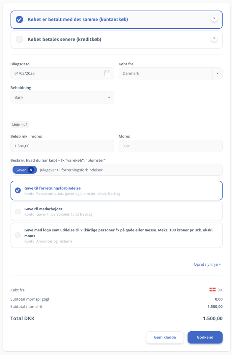 Julegave, forretningsforbindelse