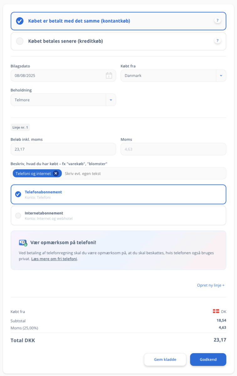 Køb fra telefonregning