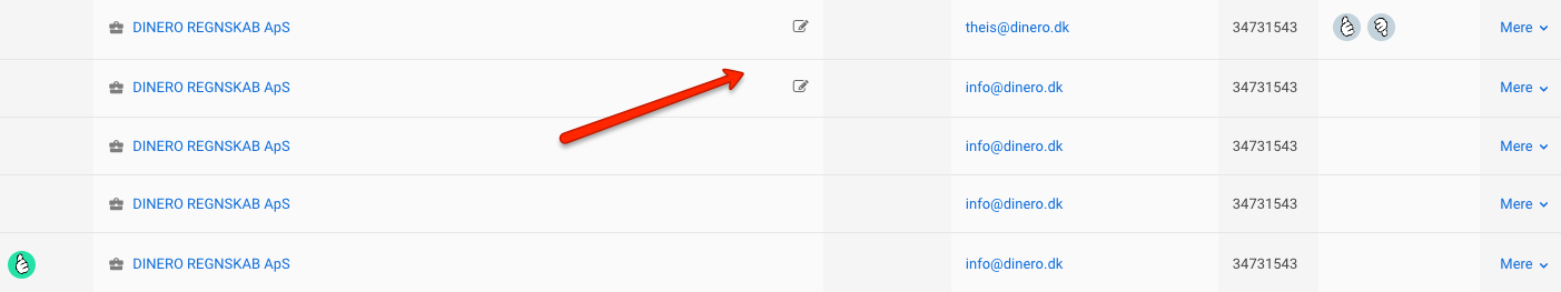 Note-tegn på mini CRM