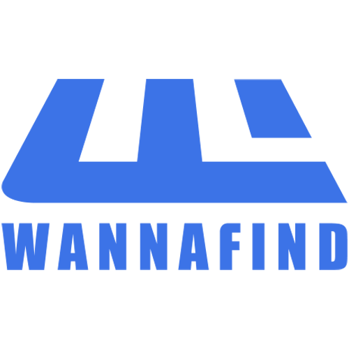 Wannafind logo i blå