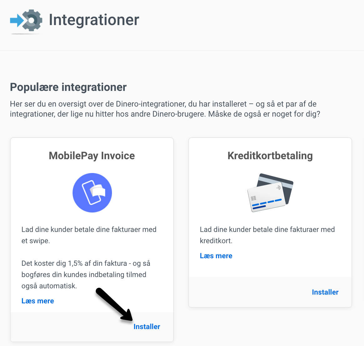 Installer MobilePay Invoice