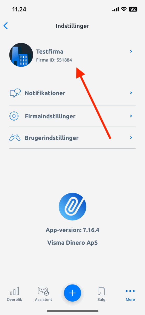 Klikke på firmanavn