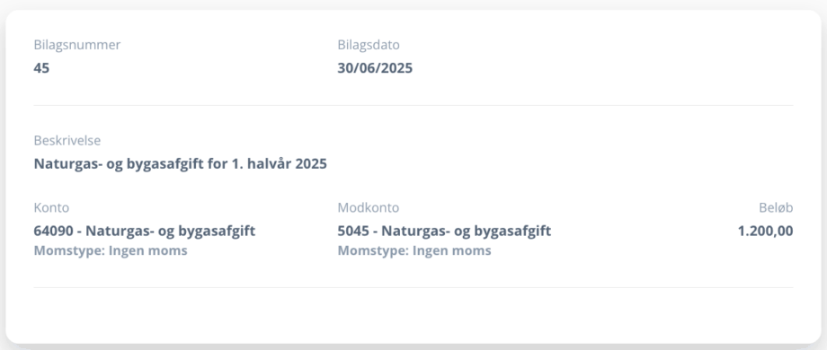Finansbilag - naturgas og bygasafgift